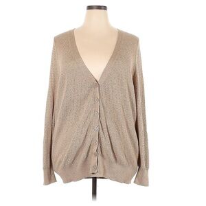 Lane Bryant 22/24 Tan Gold Metallic Cardigan